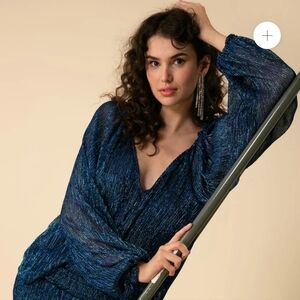 Capucine Lurex Crinkle Mesh Top